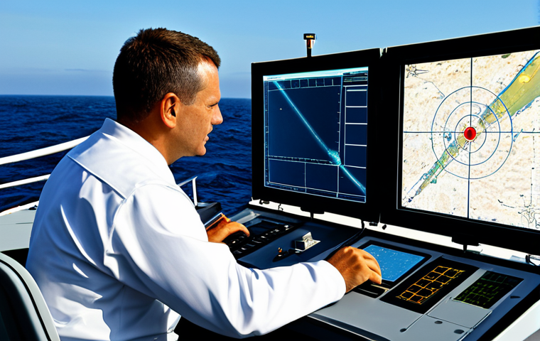 해군의 해양 정보 수집 기법 - High-Tech Naval Surveillance**

"A modern naval warship at sea, equipped with advanced radar and son...